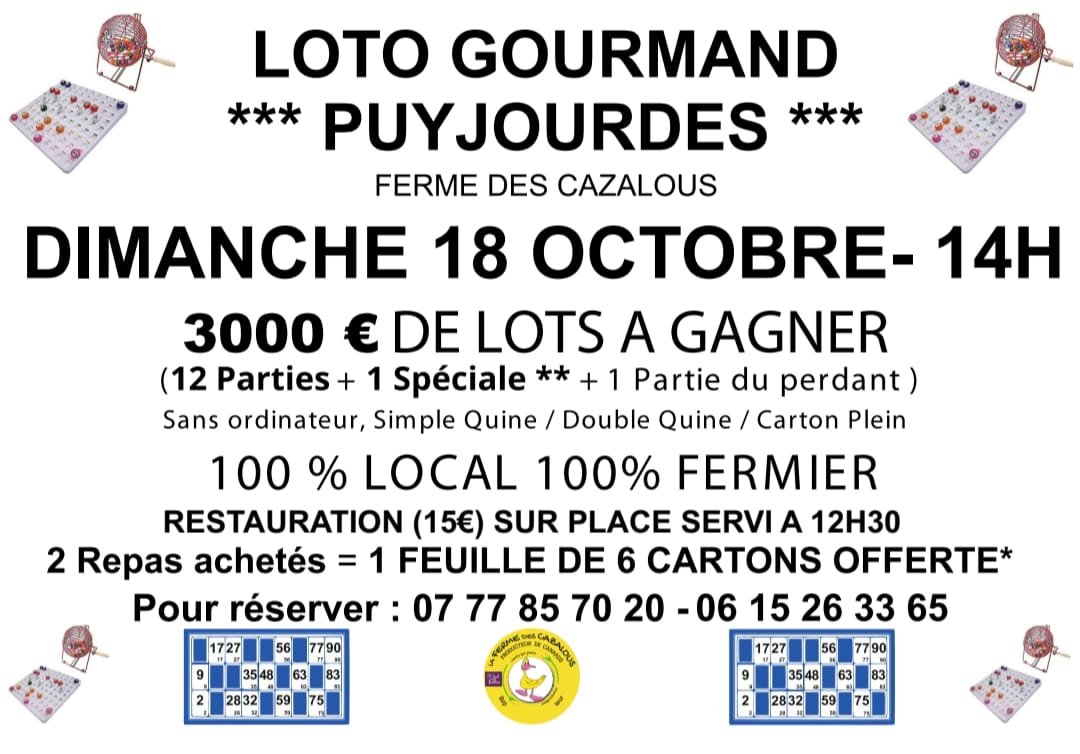 loto gourmand la ferme des cazalous