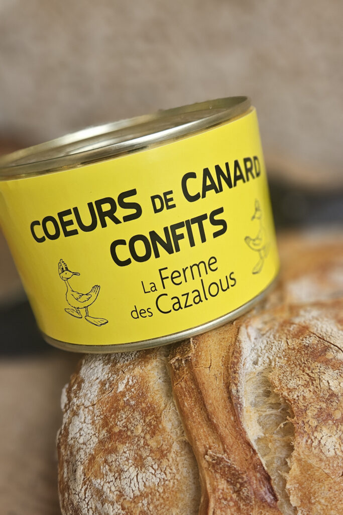 coeurs de canards confits ferme des cazalous