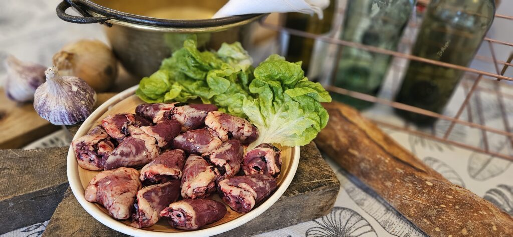 Coeurs de canards de la ferme des cazalous frais à cuisiner